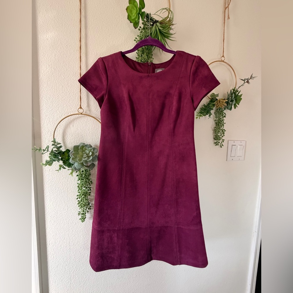 Suede Burgundy Dress